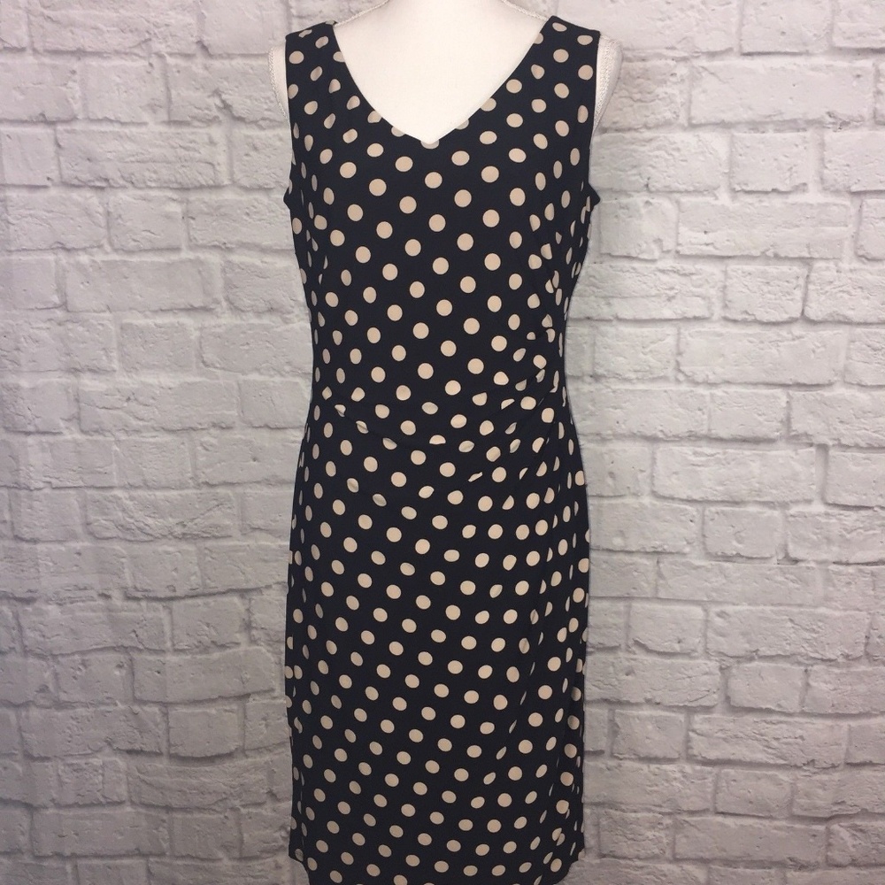 Anne Klein Faux Wrap Sleeveless Dress, Black, 10